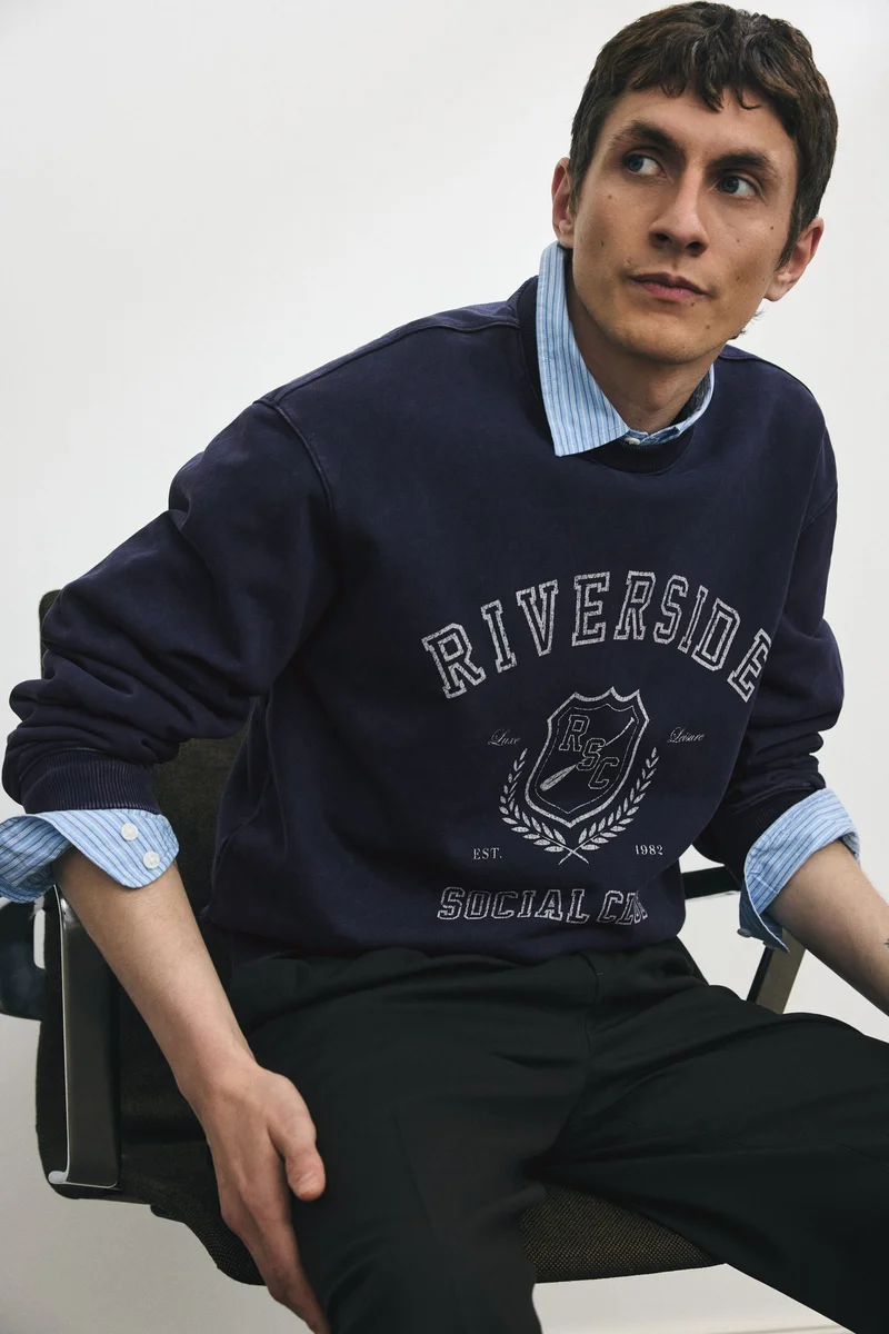 H&M  Loose Fit Printed sweatshirt for Men | Best Price UAE