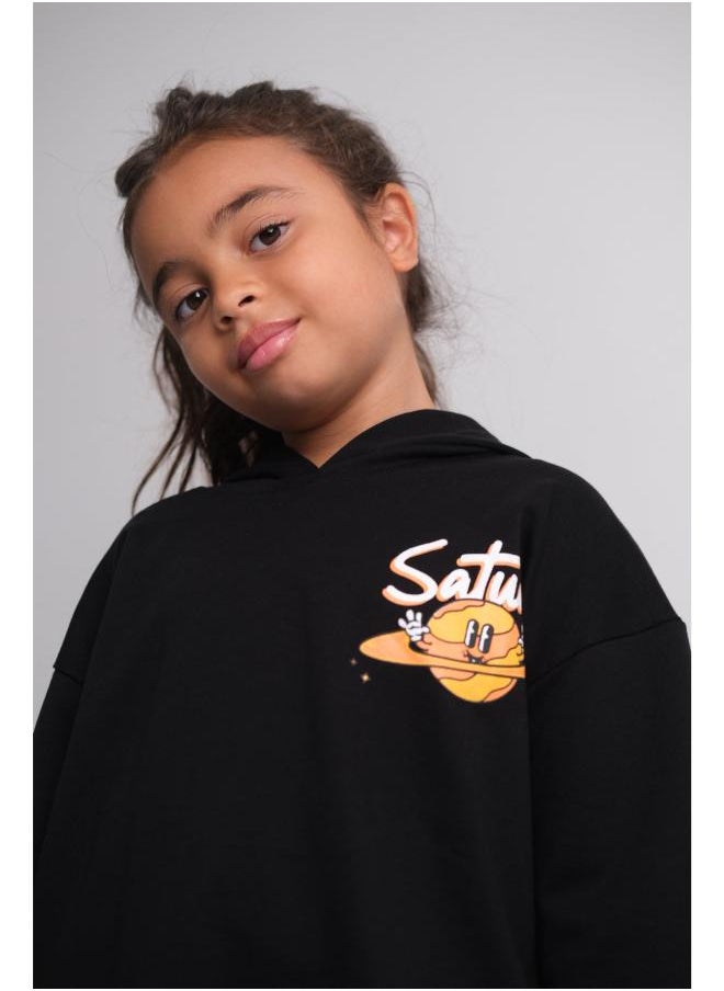 playmore Unisex Saturn Long-Sleeved Hooded T-Shirt  - Image 1