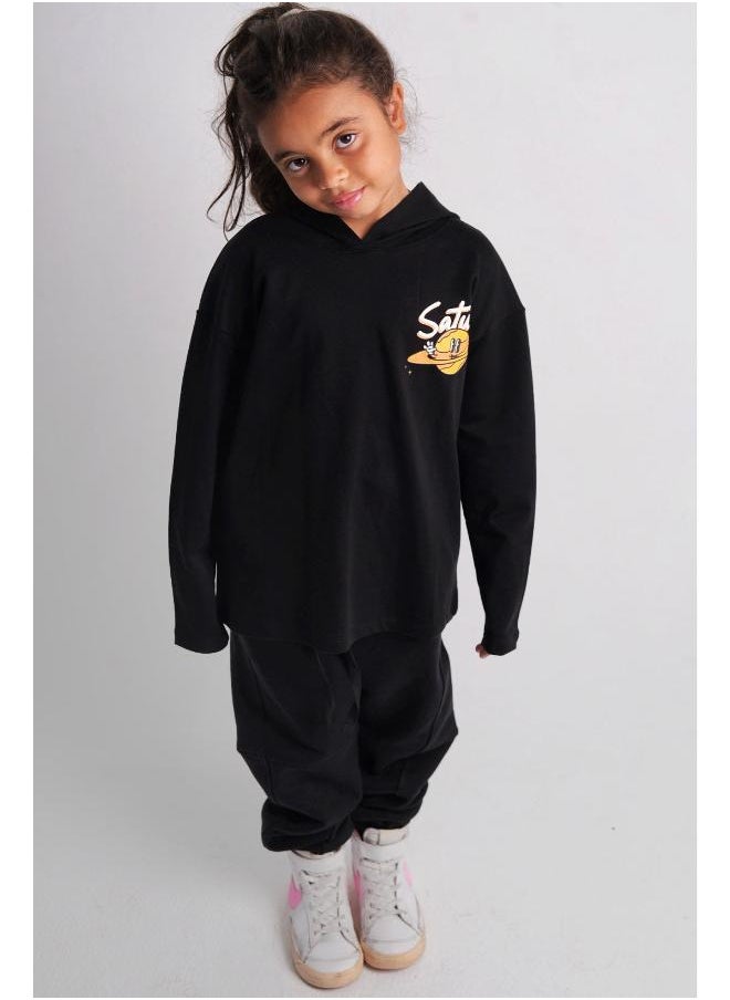 playmore Unisex Saturn Long-Sleeved Hooded T-Shirt  - Image 2