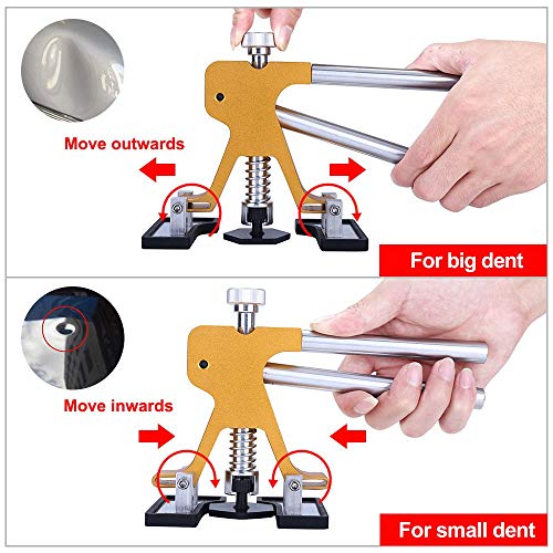 Gliston Auto Dent Puller Kit - Adjustable Golden Dent Remover Tools Paintless Dent Repair Kit Dent Lifter Puller for Car Large & Small Ding Hail Dent Removal - Image 3