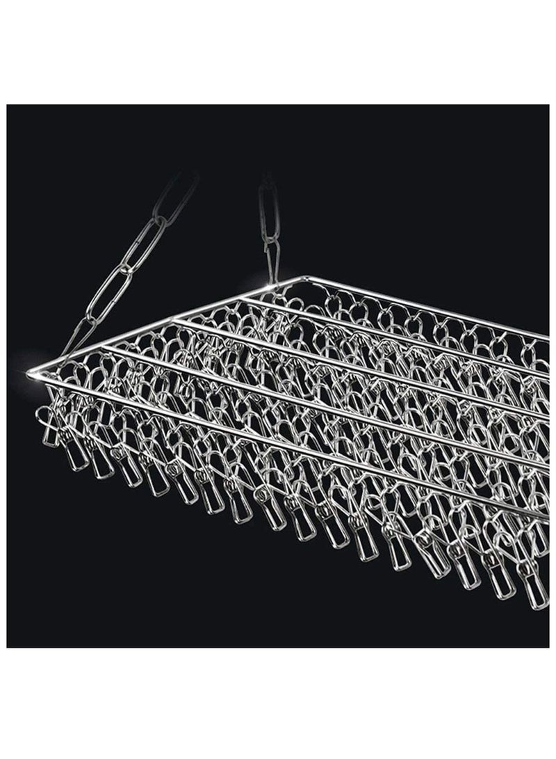 MARGOUN Clothes Drying Hanger with 100 Clips Stainless Steel Metal Laundry Hanging Drying Rack for Socks Towels Underwear Diaper - Image 4