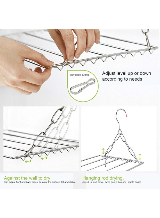 MARGOUN Clothes Drying Hanger with Clips Stainless Steel Metal Laundry Hanging Drying Rack for Socks Towels Underwear Diaper - Image 2