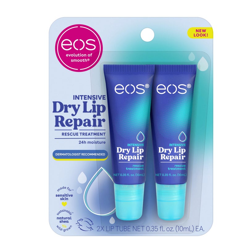 eos The Hero Lip Repair, Extra Dry Lip Treatment, 24HR Moisture, Natural Strawberry Extract, 0.35 fl oz, 2 Count (Pack of 1) - Image 1