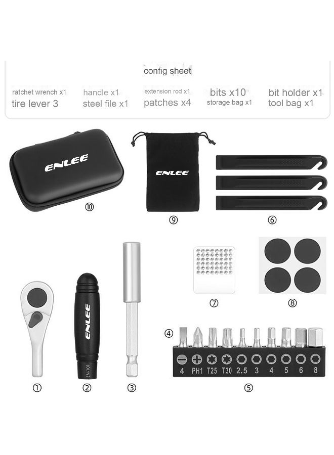ENLEE Bicycle Ratchet Wrench Repair Tool Set