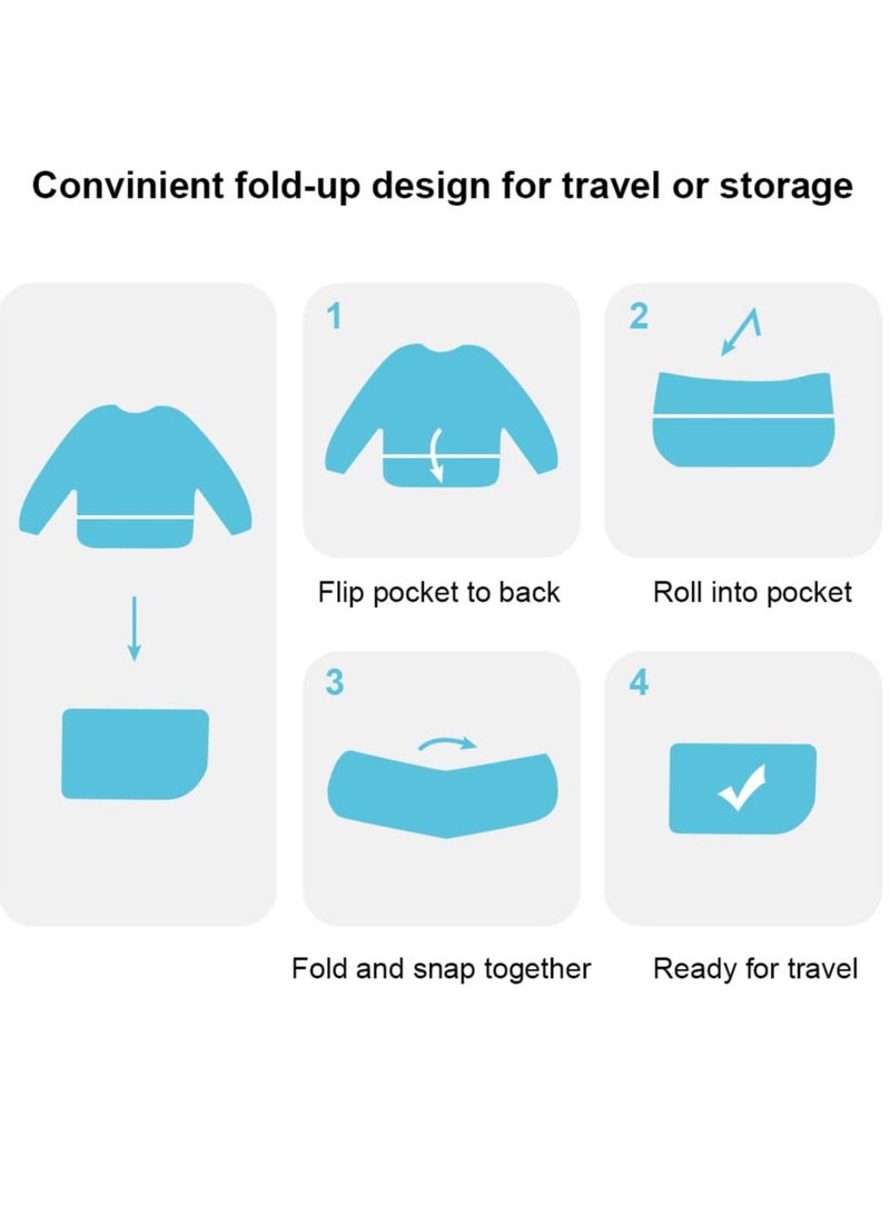 5 Pack Baby Long Sleeve Bibs, Toddler Feeding Waterproof Bibs with Great Capacity Pocket, Infant Smock Shirt Bib for Eating, Painting, Playing, Travel - Image 4