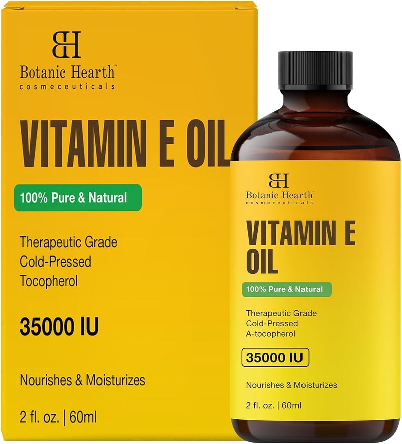 Botanic Hearth Vitamin E Oil | 100% Pure and Natural oil for Growth of Nails, Hair, Eyebrows & Eyelashes | 35,000 IU | Hair & Body Oil with Eyebrow & Eyelash Brush| 2 Fl Oz - Image 2