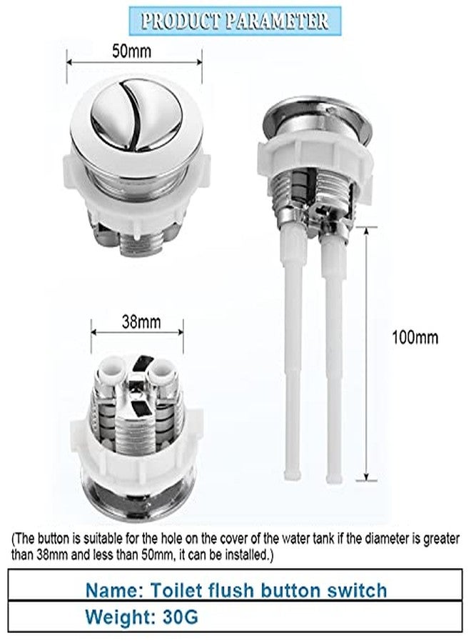 Quupy 3 Pcs 38mm Dual Push Flushing Toilet Button, Replaced Tank Button with Thread Diameter,for Water Valve - Image 2