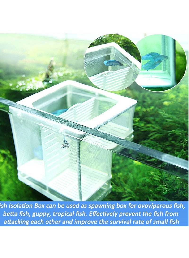 SYOSI - Aquarium Fish Breeding Box, Small Fry Hatchery Net for Guppy and Tropical Fish, Multi functional Incubator Tank Divider with 6 Suckers, 16 x 14.5 x 15.5 cm - Image 1