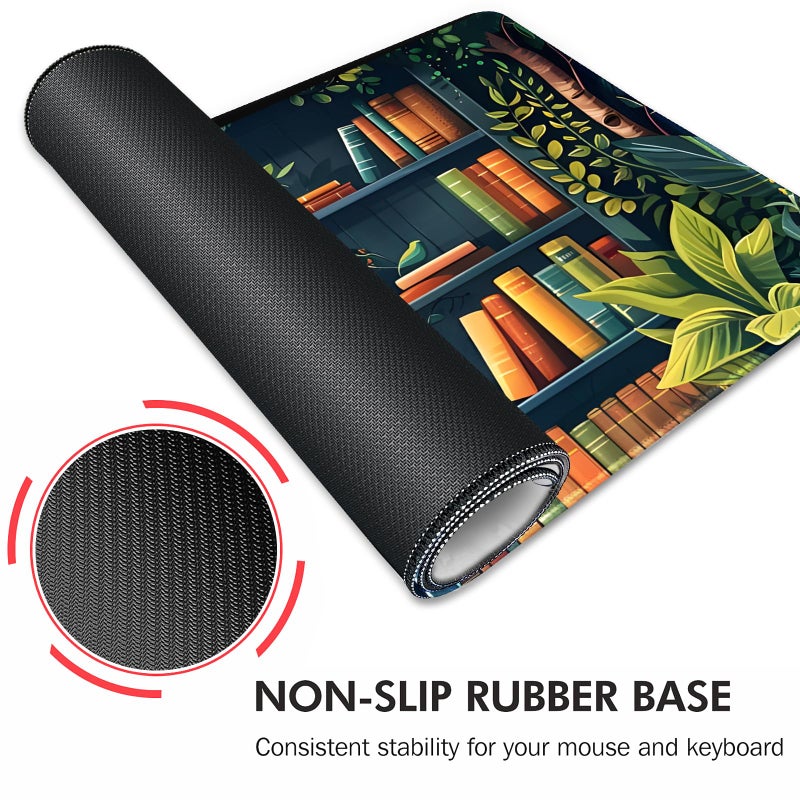 Galdas Gaming Mouse Pad XXL XL Large Long Extended Big Mousepad Non-Slip Rubber Keyboard Mouse Pad with Stitched Edges for Laptop Home Office (31.5x11.8x0.08 Inch) -Books - Image 5