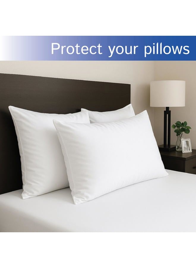 Four Seasons Essentials Queen Size Waterproof Pillow Protectors (Set of 2) – Zippered Hypoallergenic Pillowcase Cover Allergen Dust Proof Encasement - Image 4