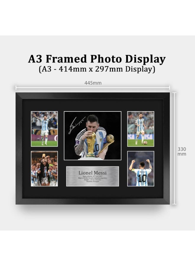 EMODA HOME TROVE A3 Lionel Messi Argentina Autograph Print – Framed Football Wall Art – Signed Poster Gift for Soccer Fans – A3 Size (29.7 x 42 cm) - Image 4