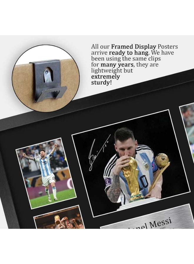 EMODA HOME TROVE A3 Lionel Messi Argentina Autograph Print – Framed Football Wall Art – Signed Poster Gift for Soccer Fans – A3 Size (29.7 x 42 cm) - Image 2