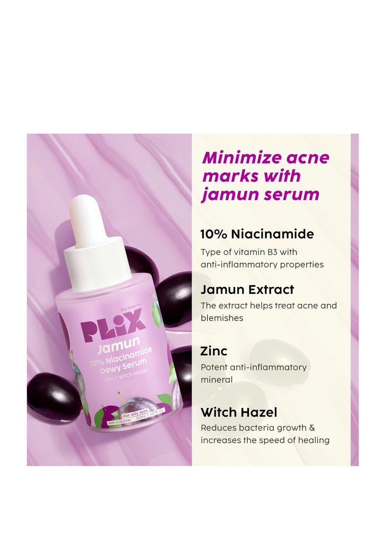 PLIX THE PLANT FIX 10% Niacinamide Face Serum for Acne Marks, Blemishes, Oil Control - Skin Clarifying Jamun Serum for Men And Women with Acne-Prone Skin - 30ml  - Image 3