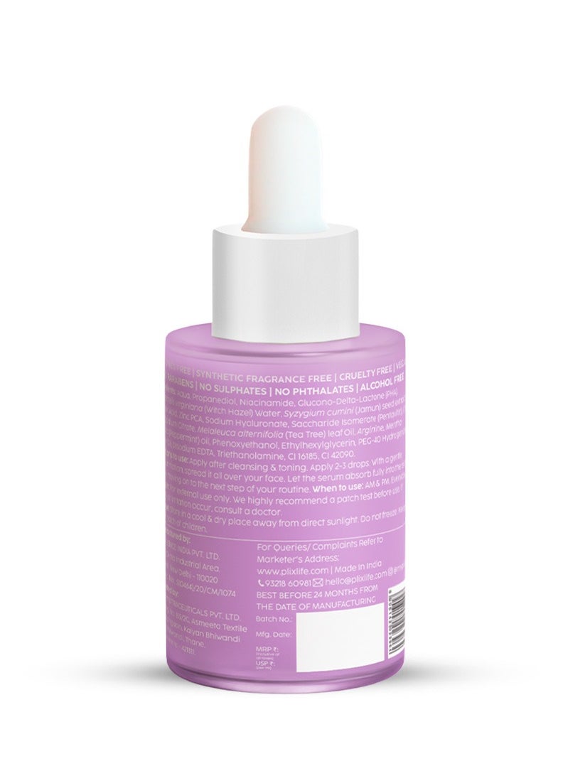 PLIX THE PLANT FIX - 10% Niacinamide Face Serum for Acne Marks, Blemishes, Oil Control - Skin Clarifying Jamun Serum for Men And Women with Acne-Prone Skin - 30ml - Image 1