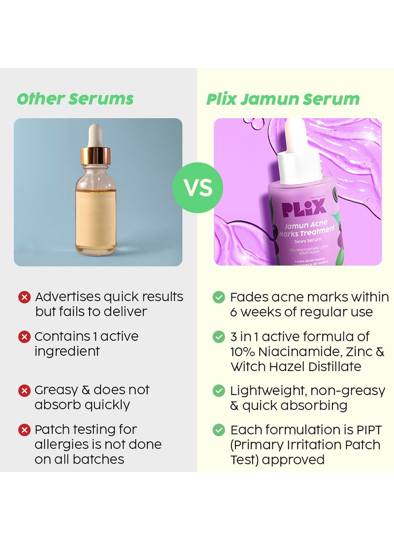 PLIX THE PLANT FIX - 10% Niacinamide Face Serum for Acne Marks, Blemishes, Oil Control - Skin Clarifying Jamun Serum for Men And Women with Acne-Prone Skin - 30ml - Image 1