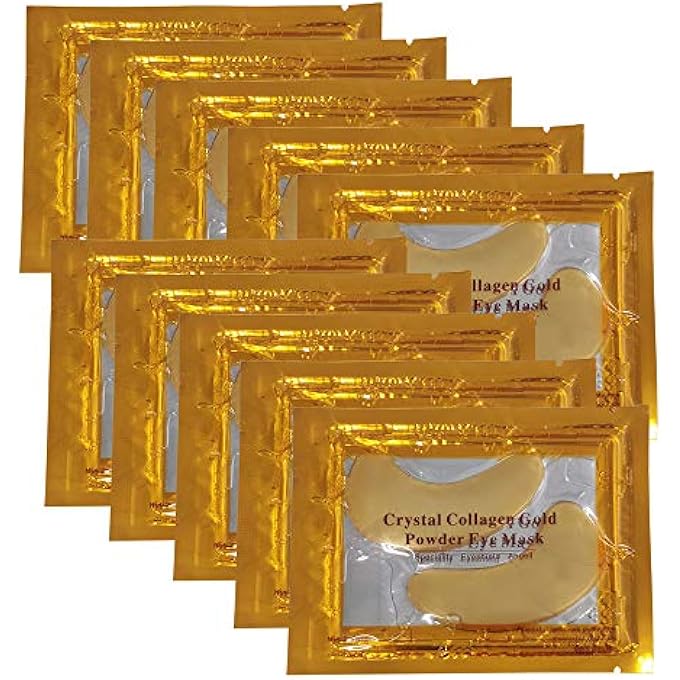 Vandarllin 24K Gold Powder Gel Collagen Eye Masks Sheet Patch, Anti Aging,Remove Bags,Dark Circles &Puffiness,Anti Wrinkle,Moisturising,Hydrating,Uplifting Whitening,Remove Blemishes &Blackheads (10 Pairs) - Image 1