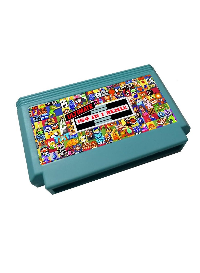 general 154 In 1 Retro Game FC Cartridge For Family Computer 8 Bit Muilt Game Cartridge Famicom Blue housing - Image 1