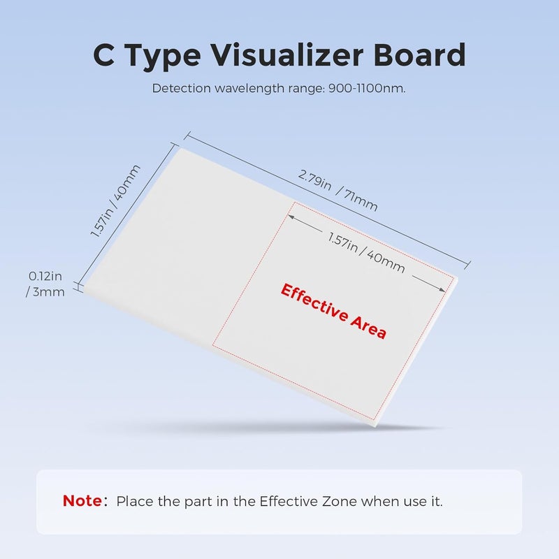 Cloudray IR Laser Detector Card Ceramic Plate 2.4 * 0.8 * 0.12inch Alignment Tool Visulizer Detector Display Board Card for 900-1100nm Type B - Image 5
