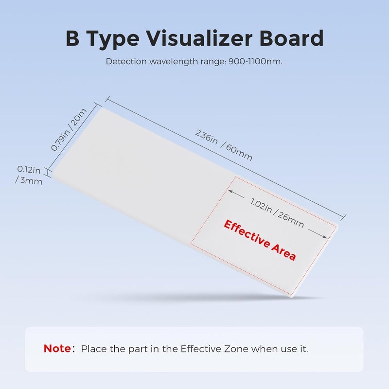 Cloudray IR Laser Detector Card Ceramic Plate 2.4 * 0.8 * 0.12inch Alignment Tool Visulizer Detector Display Board Card for 900-1100nm Type B - Image 4