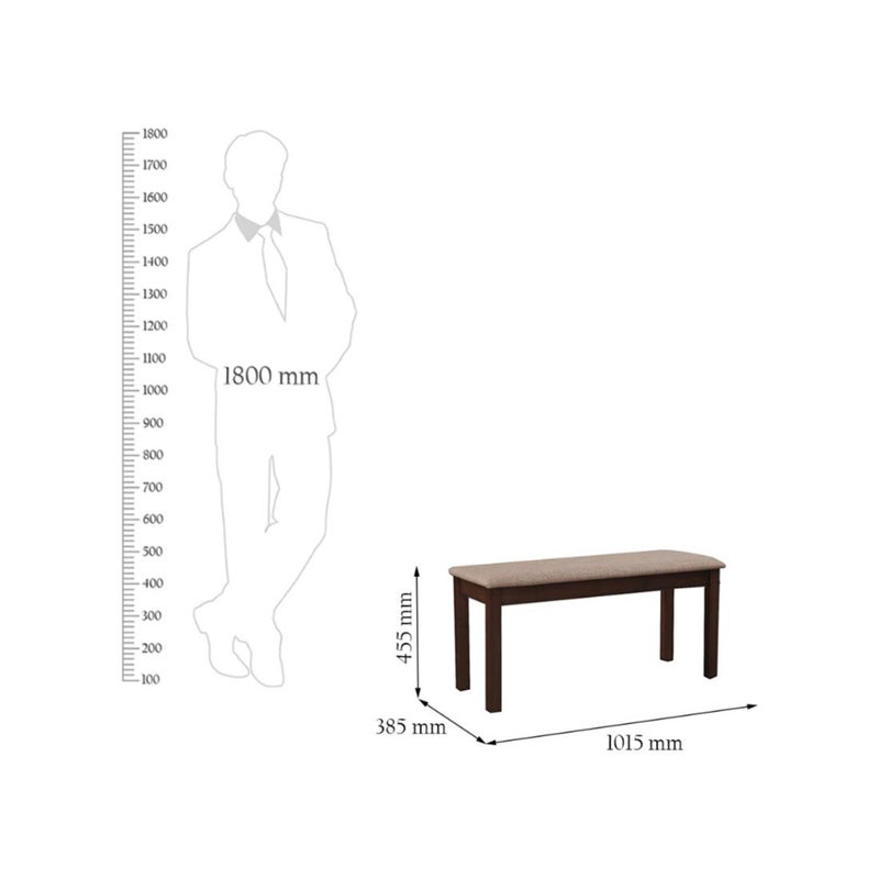 Hometown HomeTown Delton Solid Wood Six Seater Dining Bench in Brown Colour  - Image 2