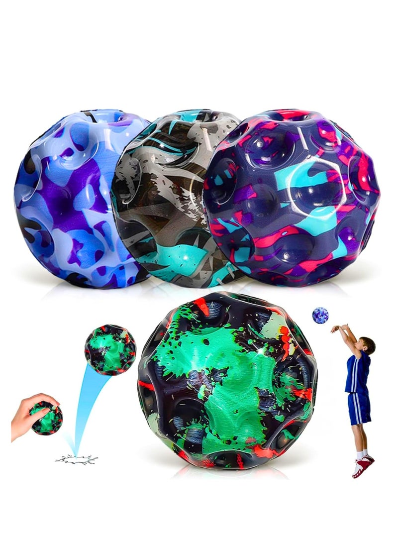 ARGT 4 Pack Moon Bounce Ball – Super High Jump Galaxy Bouncy Ball for Kids, Unique Pop Sound, Improves Hand-Eye Coordination – Easter Gift, Indoor & Outdoor Play for Boys & Girls Age 3 4 5 6 7 - Image 1