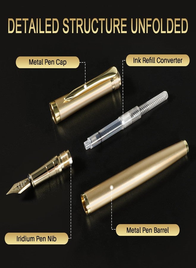 FINTANIX Fountain Pen with Fine Nib | Luxury Gold Finish, Smooth Ink Flow, Complete Set with Ink Cartridges, Converter & Sleeve | Ideal for Professionals, Office, Journaling, and Gifts - Image 5