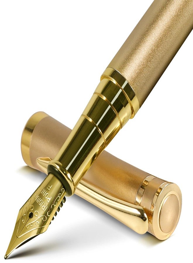 FINTANIX Fountain Pen with Fine Nib | Luxury Gold Finish, Smooth Ink Flow, Complete Set with Ink Cartridges, Converter & Sleeve | Ideal for Professionals, Office, Journaling, and Gifts - Image 1