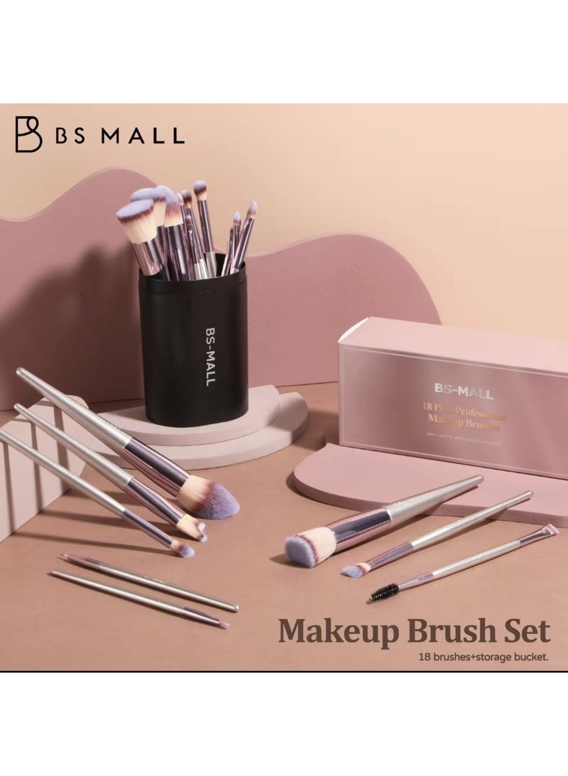 BS Mall Professional Makeup Brush Set – 18 Pcs with Storage Case - Image 2