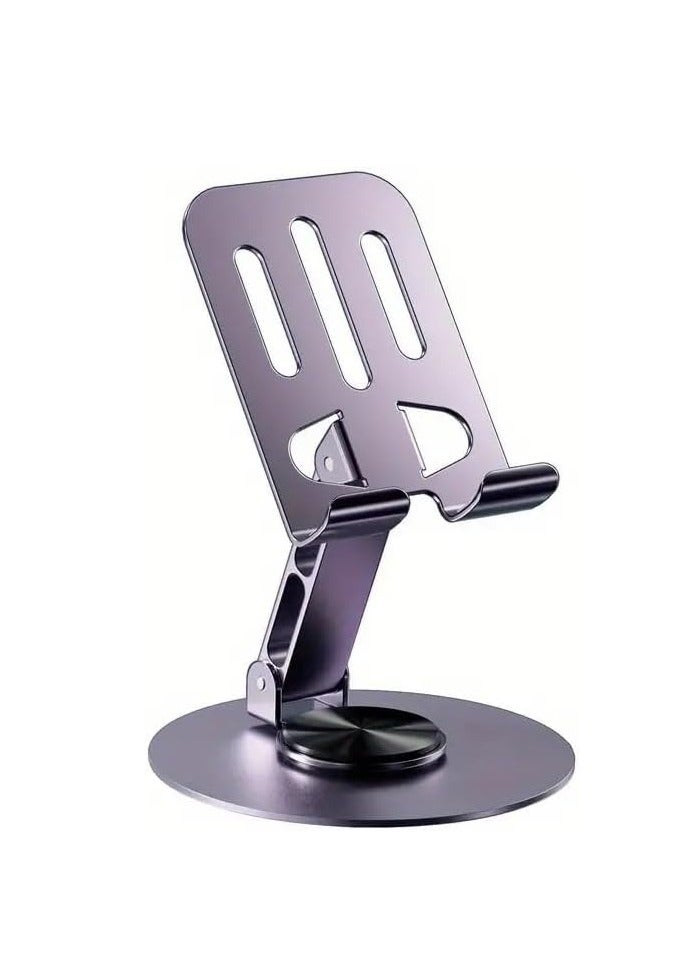 حامل هاتف متين K19- معدني قابل للطي مع دوران 360 درجة - رمادي - Image 2