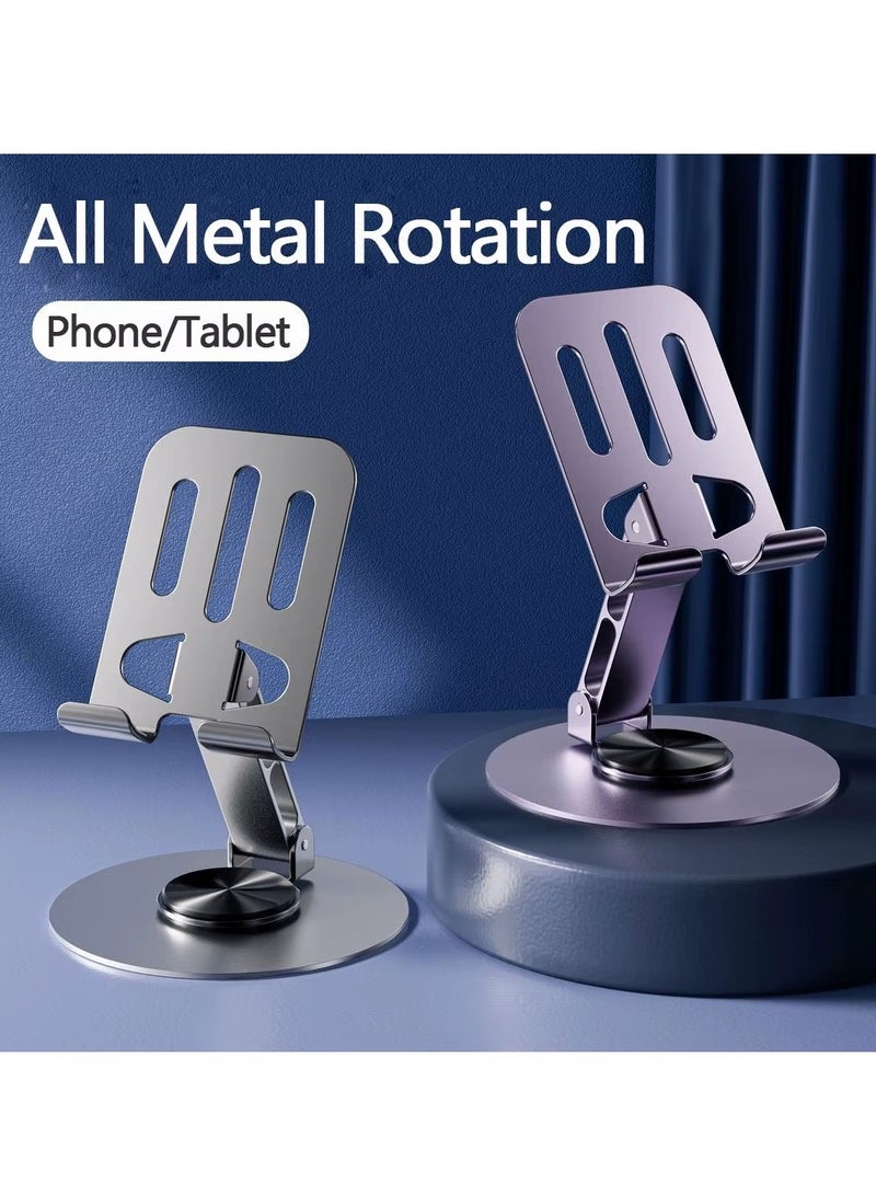 حامل هاتف متين K19- معدني قابل للطي مع دوران 360 درجة - رمادي - Image 5