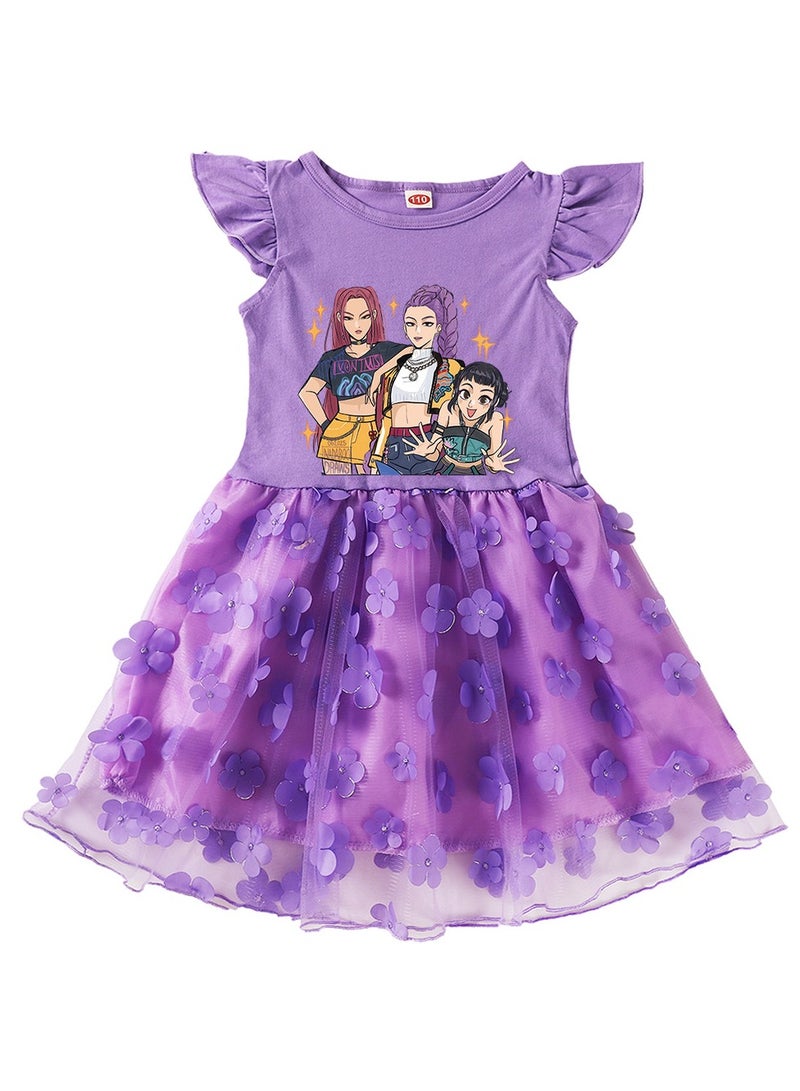 عام فساتين فرقة K-POP "صيد الشياطين" المطبوعة - طقم متكامل مع حقيبة: مقاسات متنوعة ونسيج ناعم يسمح بمرور الهواء، يجمع بين الموضة والراحة في كل لحظة - Image 2