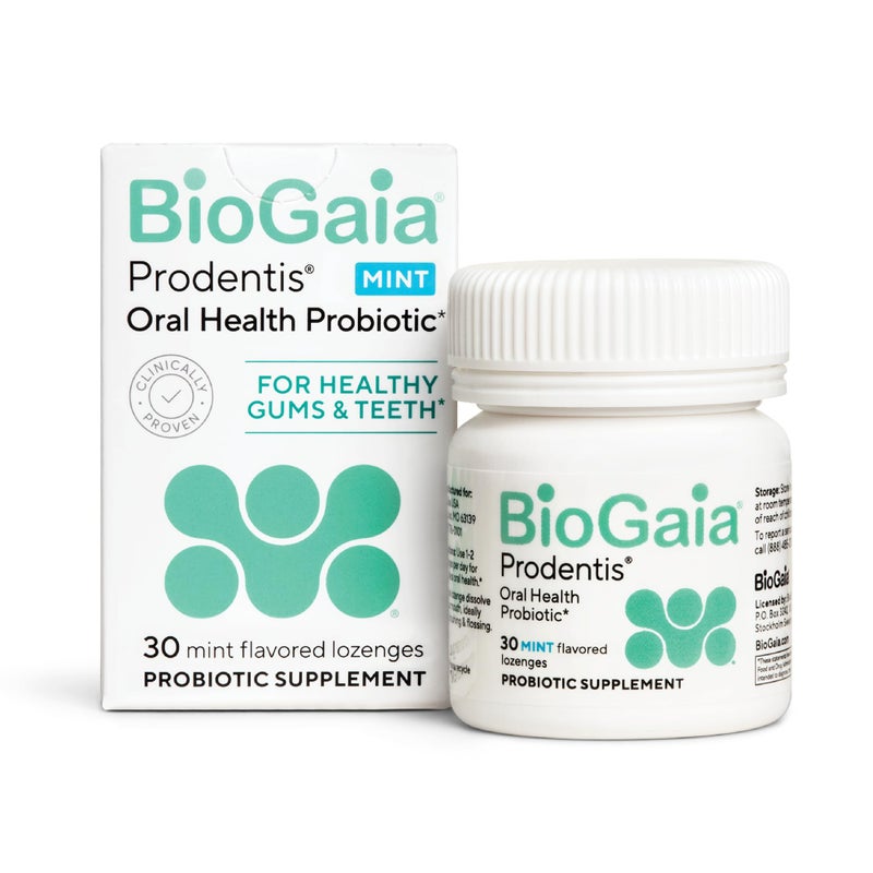 BioGaia Prodentis | Oral Probiotics | Promotes Healthy Gums & Teeth | Defends Against Bad Breath & Dental Problems | Improves Oral Health | Mint Flavored | 30 Dental Probiotic Lozenges - Image 1