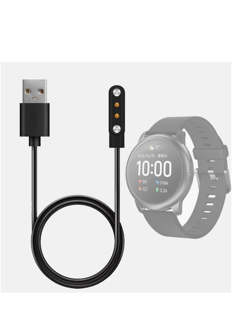 2 Pin USB Dock Charging Adapter Cable for Haylou Smart Watch 100CM Magnetic USB Charging Cable Base Cord Wire for Haylou Solar LS05 RT LS05S SportS Smart Watch - Image 1