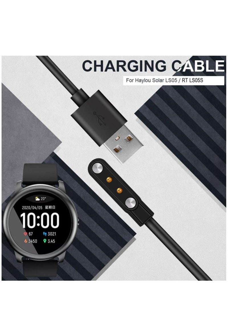 2 Pin USB Dock Charging Adapter Cable for Haylou Smart Watch 100CM Magnetic USB Charging Cable Base Cord Wire for Haylou Solar LS05 RT LS05S SportS Smart Watch - Image 3