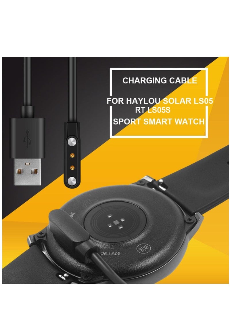 2 Pin USB Dock Charging Adapter Cable for Haylou Smart Watch 100CM Magnetic USB Charging Cable Base Cord Wire for Haylou Solar LS05 RT LS05S SportS Smart Watch - Image 4