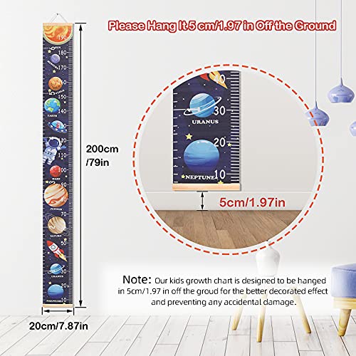 HIFOT Kids Growth Chart Height Measuring Chart, Outer Space Canvas Wall Hanging Rulers for Baby Children Kids Boys Bedroom Decor 74.8'' 7.87'' - Image 2