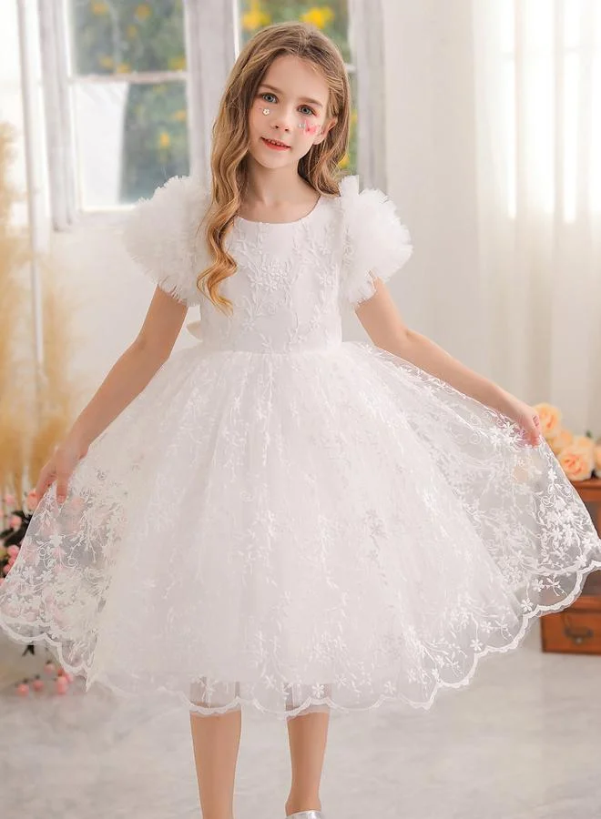 Take Two  Girls Floral Mesh All Lace Bow Detail Party Dress for Women | Best Price UAE
