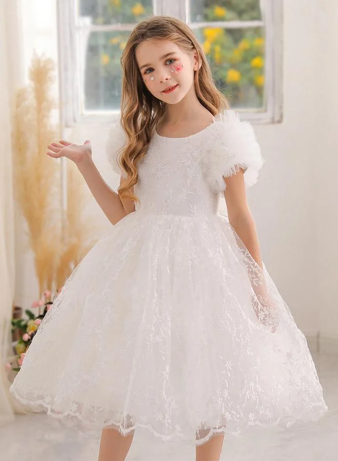 Take Two  Girls Floral Mesh All Lace Bow Detail Party Dress for Women | Best Price UAE