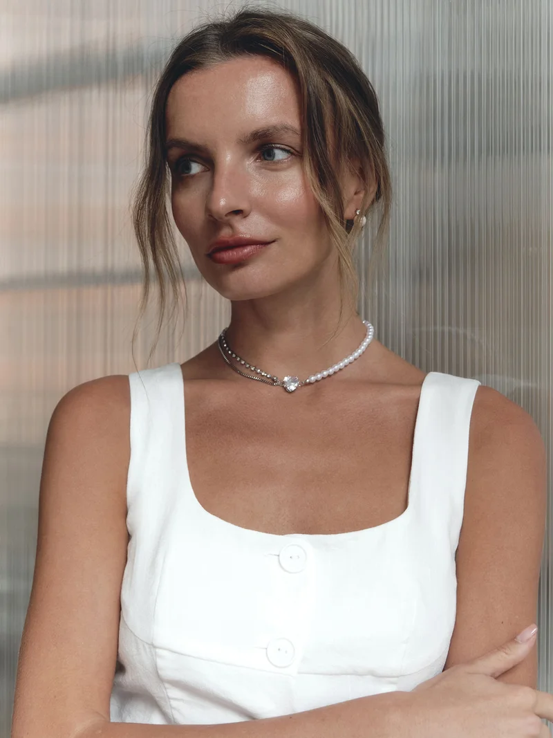 Lichi  Asymmetrical necklace with heart pendant for Women | Best Price UAE