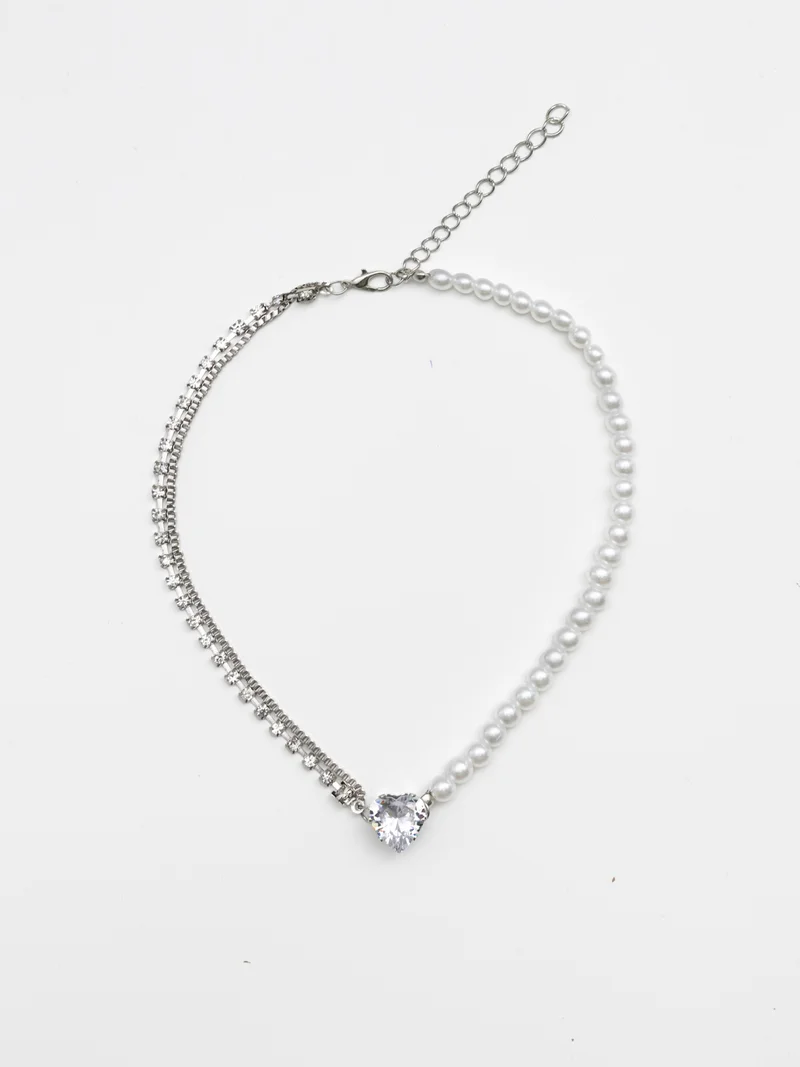Lichi  Asymmetrical necklace with heart pendant for Women | Best Price UAE