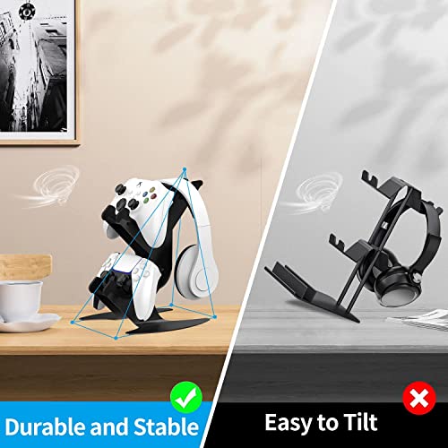 NBCP Controller Holder, Game Controller Rack Headset Stand for Xbox Series X S/Xbox one / PS5 / PS4 / NS/PC/Headset, Aluminum Metal Mount Universal Organizer for Video Game Accessories - Image 5