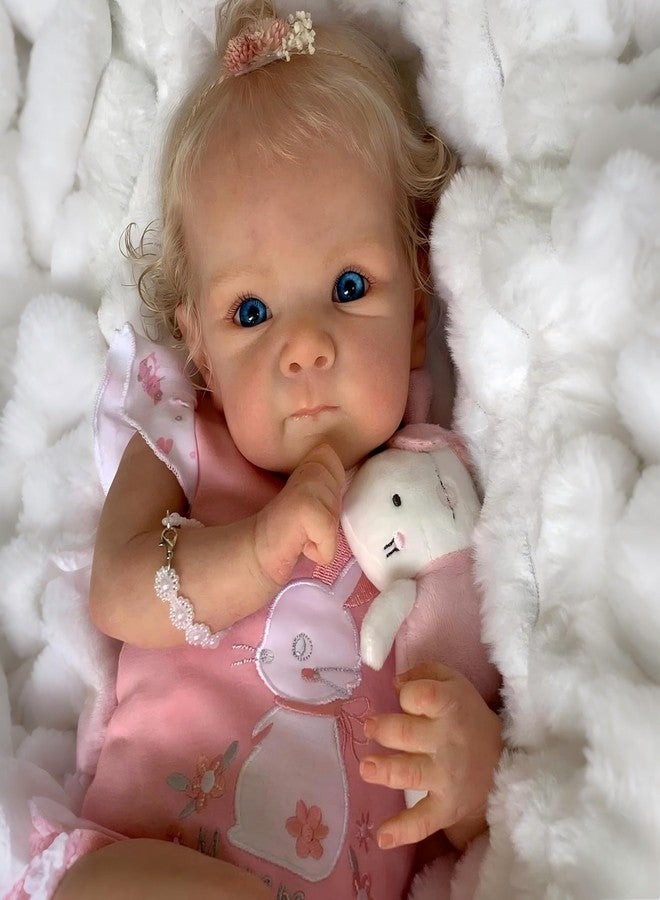 iCradle Lovely Real Look Reborn Baby Doll Girl 20inch 50cm Silicone Baby Doll Realistic Newborn Doll Toy for Ages 3+ (Blonde Hair Doll) - Image 2