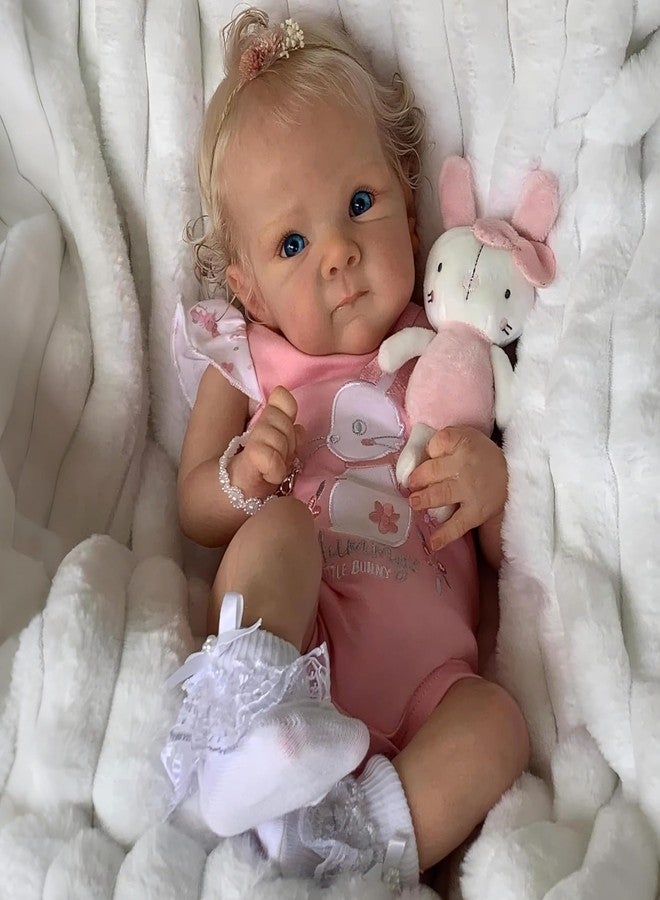 iCradle Lovely Real Look Reborn Baby Doll Girl 20inch 50cm Silicone Baby Doll Realistic Newborn Doll Toy for Ages 3+ (Blonde Hair Doll) - Image 3