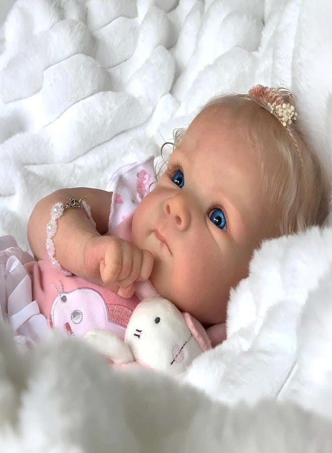 iCradle Lovely Real Look Reborn Baby Doll Girl 20inch 50cm Silicone Baby Doll Realistic Newborn Doll Toy for Ages 3+ (Blonde Hair Doll) - Image 5