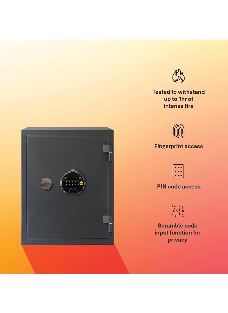 Yale High Security Biometric Fire Safe XLarge, 1 hour fire resistance, LED display panel, 16mm Locking bolts, upto 126 fingerprint storage, Black, suitable for home and office use, YFF/520/FG2 - pzsku/Z7A07C5CC75D74F465353Z/45/_/1728471681/632731ef-64fb-4009-85e4-e09bea38807d