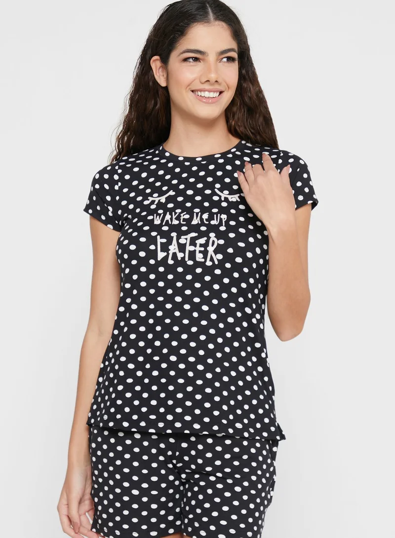 Sweet Dreams Printed Shirt & Pyjama Set