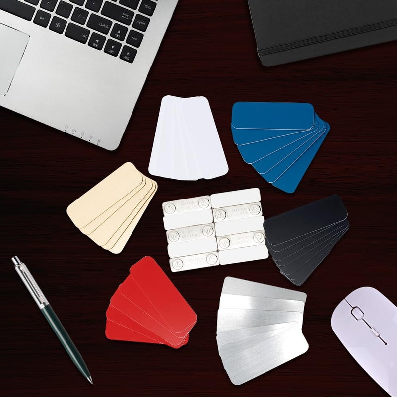 All Quality White Name Tag Blanks â€“ 25 Pack, 1" x 3", Round Corners, Durable Plastic, DIY Engravable Badges with Magnetic Backing â€“ All Quality Badges - Image 3