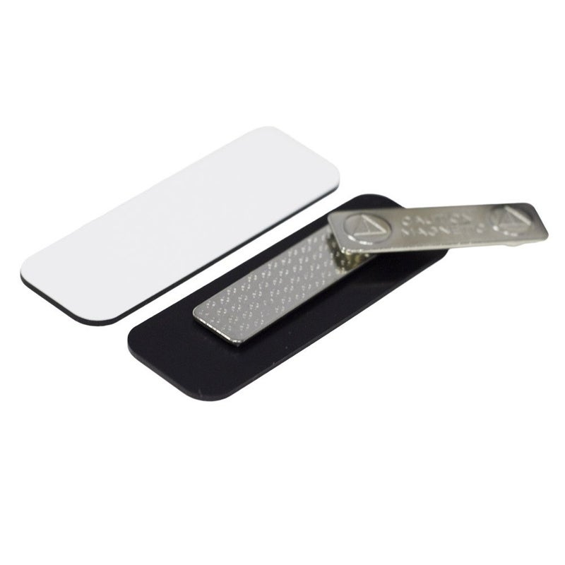 All Quality White Name Tag Blanks â€“ 25 Pack, 1" x 3", Round Corners, Durable Plastic, DIY Engravable Badges with Magnetic Backing â€“ All Quality Badges - Image 2