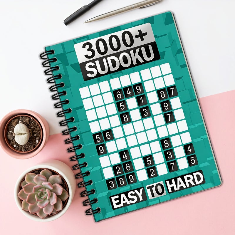 Sudoku Game Book For Adults Intermediate Difficulty 25 Puzzles Style HY28 - Image 3