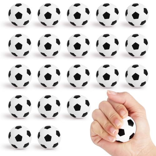 Hxezoc Mini Soccer Stress Balls 20 Packs Soccer Foam Sports Balls Small Squeeze Anxiety Bulk Toy Ball for Kids Soccer Birthday Party School Carnival Party Supplies - Image 1